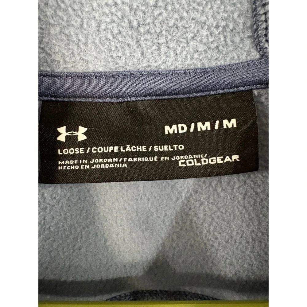 Under Armour ColdGear Kids Medium Gray Heathered Fleece Pullover Hoodie Logo